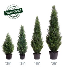 Best Artificial Potted Cedar Conifer Topiary Outdoor Trees UV fade Protected