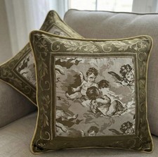 SET OF 2 Olive Cherub Cushion