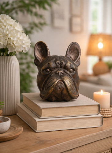 French bulldog head ornament - french,