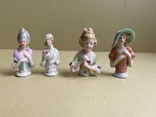 Half Dolls Pincushion Dolls Vintage Antique Lady Pin Cushion X 4 