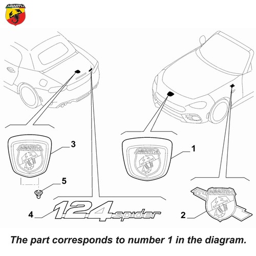 Genuine abarth bumper emblem - bumper,
