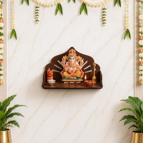 Wooden pooja mandir temple - om,