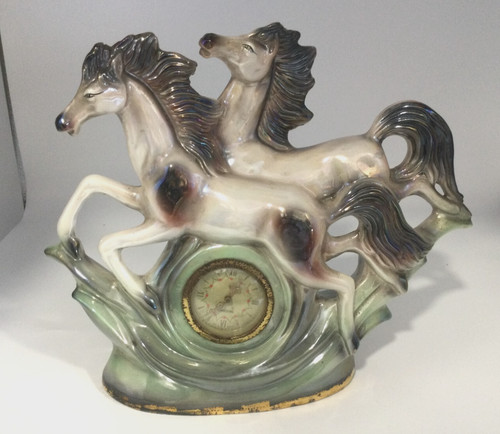 Large prancing pottery - pottery, horses