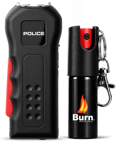 Police stun gun burn pepper - stun,