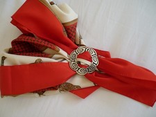 Vintage St Justin large pewter celtic endless knot  scarf ring clip slide boxed