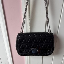 Michael Kors Sloane Black Quilted Leather Medium Chain Shoulder Crossbody Bag 