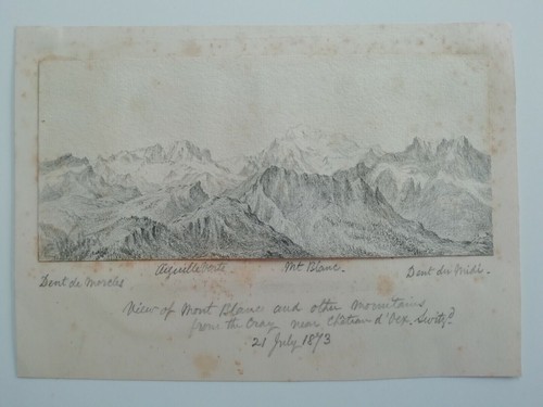Original signed pencil alpine - pencil,