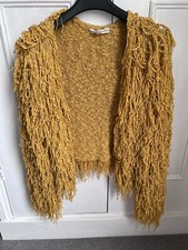 Lovers & drifters yellow shaggy cardigan s/m