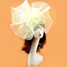 Wedding Royal Ascot Race LARGE Feather Flower Hair Hat Fascinator cilp Party