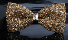 Fashion Men's Wear Bow Tie Crystal Glitter Silver Wedding Smart Ball Party Prom 