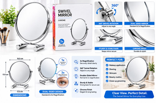 Swivel vanity mirror - vanity, 3x