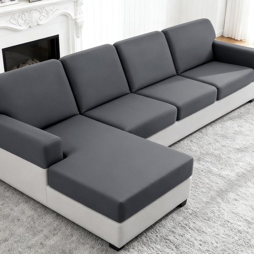 Dark grey stretch sectional - dark,