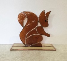 Red Squirrel. Stained glass. Handmade.
