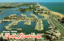 Aerial View of Bahia Mar Yacht Basin - Fort Lauderdale Florida FL - Postcard