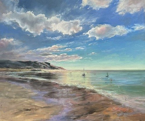 Original oil painting ocean - original,