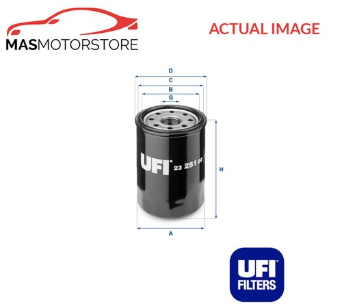 Engine oil filter ufi 2325100 - engine,