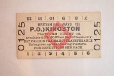Railway Platform Ticket BR (S) Kingston (P.O)