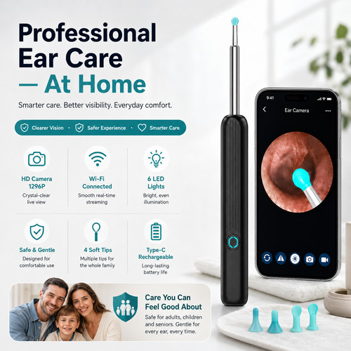 Ear wax remover camera - ear, |