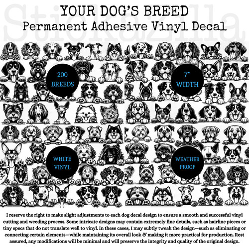 Your dog breed vinyl decal - your, dog's