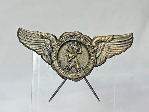 Vtg christopher pin winged - st.,