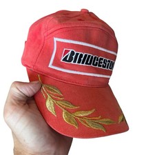 Bridgestone Vintage Podium Motorsport Racing Cap Red And Gold Leaf.
