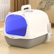 Large Cat Hooded Litter Tray Box or Cat House Spacious Adult Cats Kittens Toilet