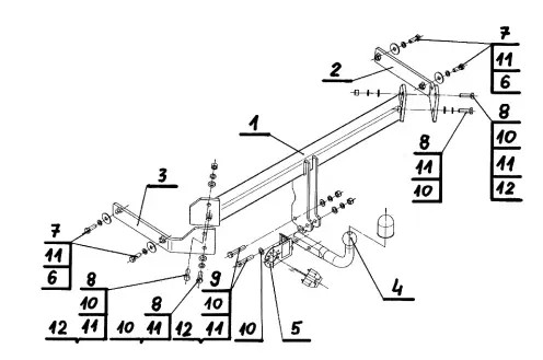 Swan neck tow - swan, bar