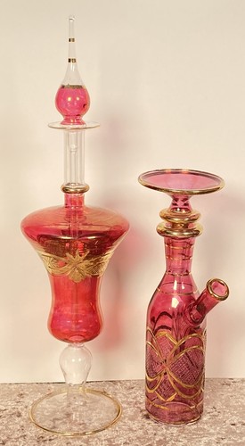 Vtg hand blown glass - hand-blown, perfume