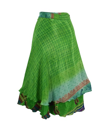 Tea calf length sari silk - tea, wrap