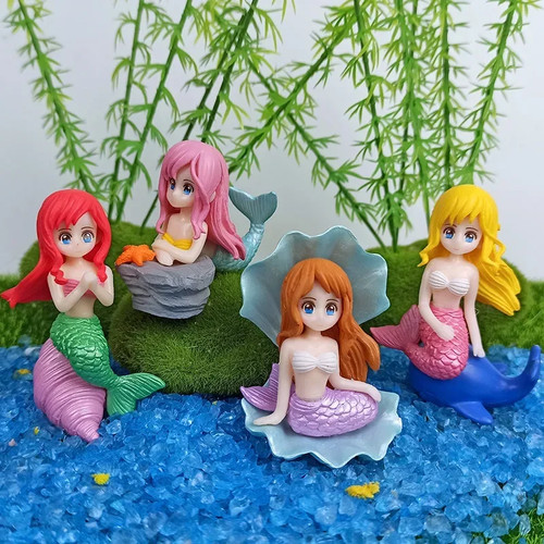 Colourful mermaid figurine - colourful,