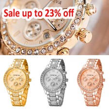 Ladies Women Watches Diamond Bling Wristwatches Crystal Quartz Rhinestone