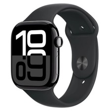 Apple Watch Series 10 - GPS - 42mm - Jet Black Alu, Black Sport Band - Excellent