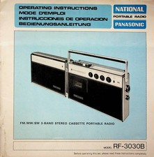 National Panasonic RF-3030B Portable Radio Operating Instructions 1960s ? Matsus