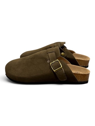 Suede look clogs buckle - buckle, strap
