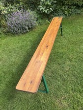 Vintage Folding Pine German Beer Bench School Stacking 220cm 7ft