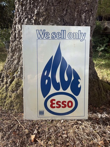 Vintage metal esso blue - metal,