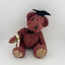 Vintage Russ Berrie Plush Teddy Bear Graduation Scroll Mortar Board Purple Cute