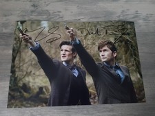 DAVID TENNANT + MATT SMITH DR WHO SIGNED 12 X 8 AUTOGRAPHED PHOTO...REAL 