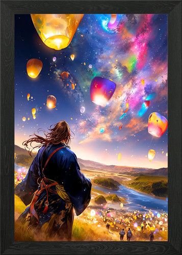 Sky lanterns and - and, galaxy