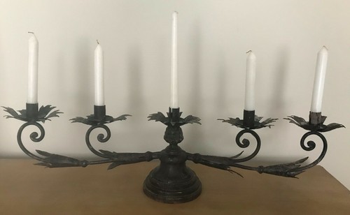 Candelabra wood metal - wood, 5