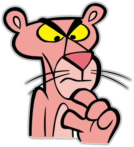 The pink panther cartoon car - pink,
