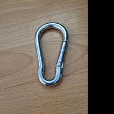 6 X Carabiner Clip Snap Hook Spring Loaded 10mm 