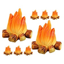  8 Pcs Outdoor Campfire Toy Set Resin Fake Mini Bonfire Decoration Decorations