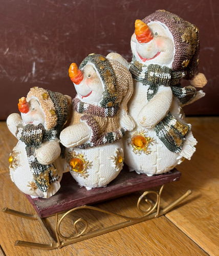 Snowmen sleigh christmas - sleigh,