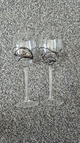 Wine glasses black swirls - wine,