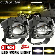 2PC 3" White Yellow LED Work