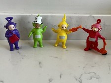 Set Of 4 Teletubby Teletubbies Figures - Tinky Winky Dipsy Lala & Po Cake Topper