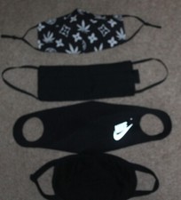 Selection of 4 cloth face masks Mainly Black freshly laundered NIKE