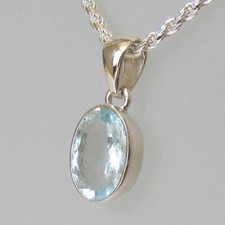Aquamarine Pendant in Sterling
