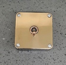 Restored Britmac Vintage Industrial Factory Light Switch Salvaged Brass Damage